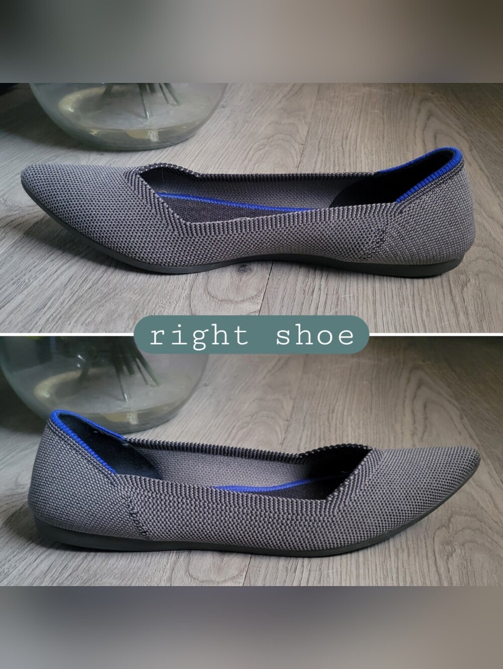 Rothy's The Point Cloud Gray Birdseye Flats, Women's US 7 EU 37.5 - Picture 8 of 16